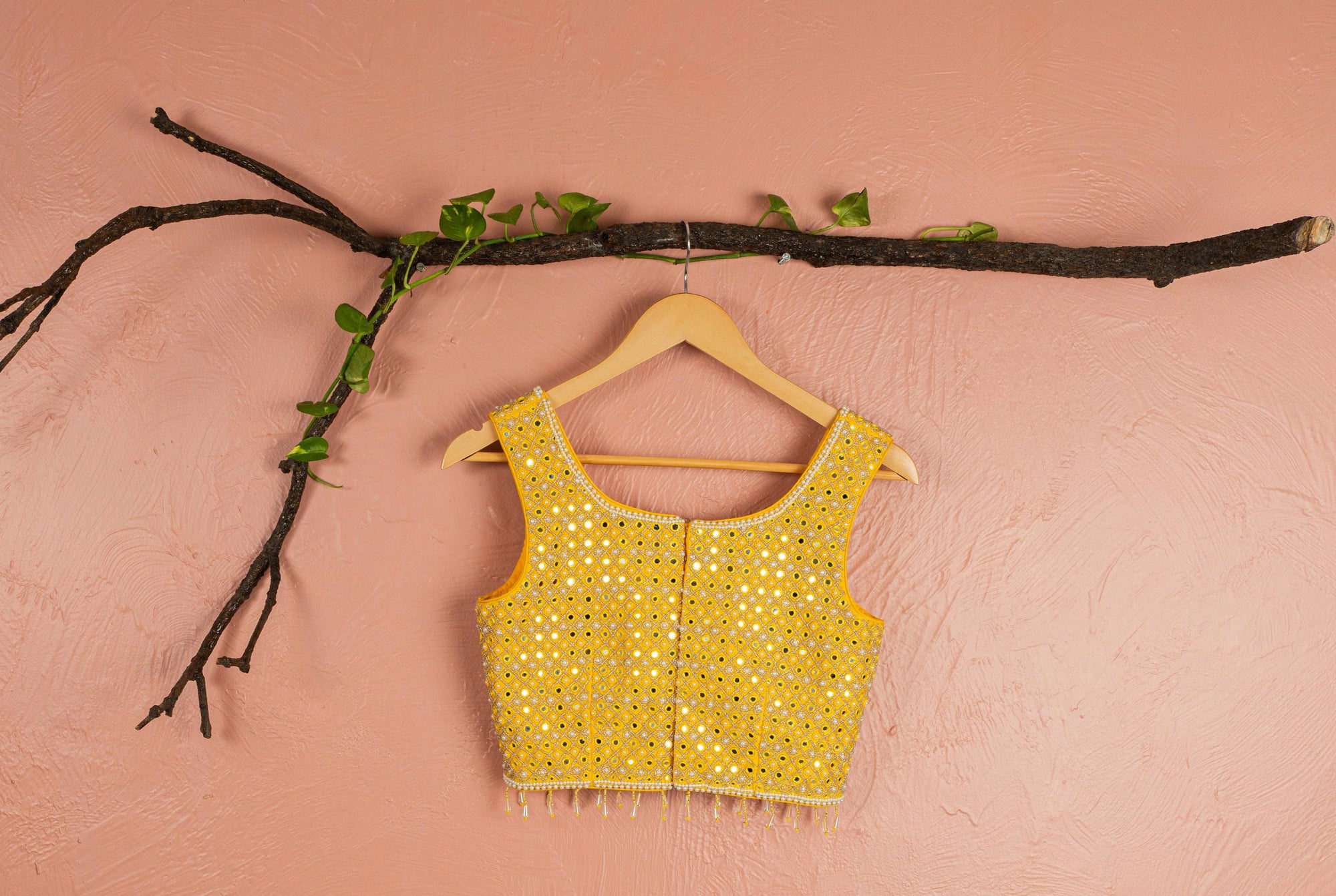 Mango Yellow Sharara with Mirrorwork Blouse & Dupatta - yellow sharara set New Zealand
