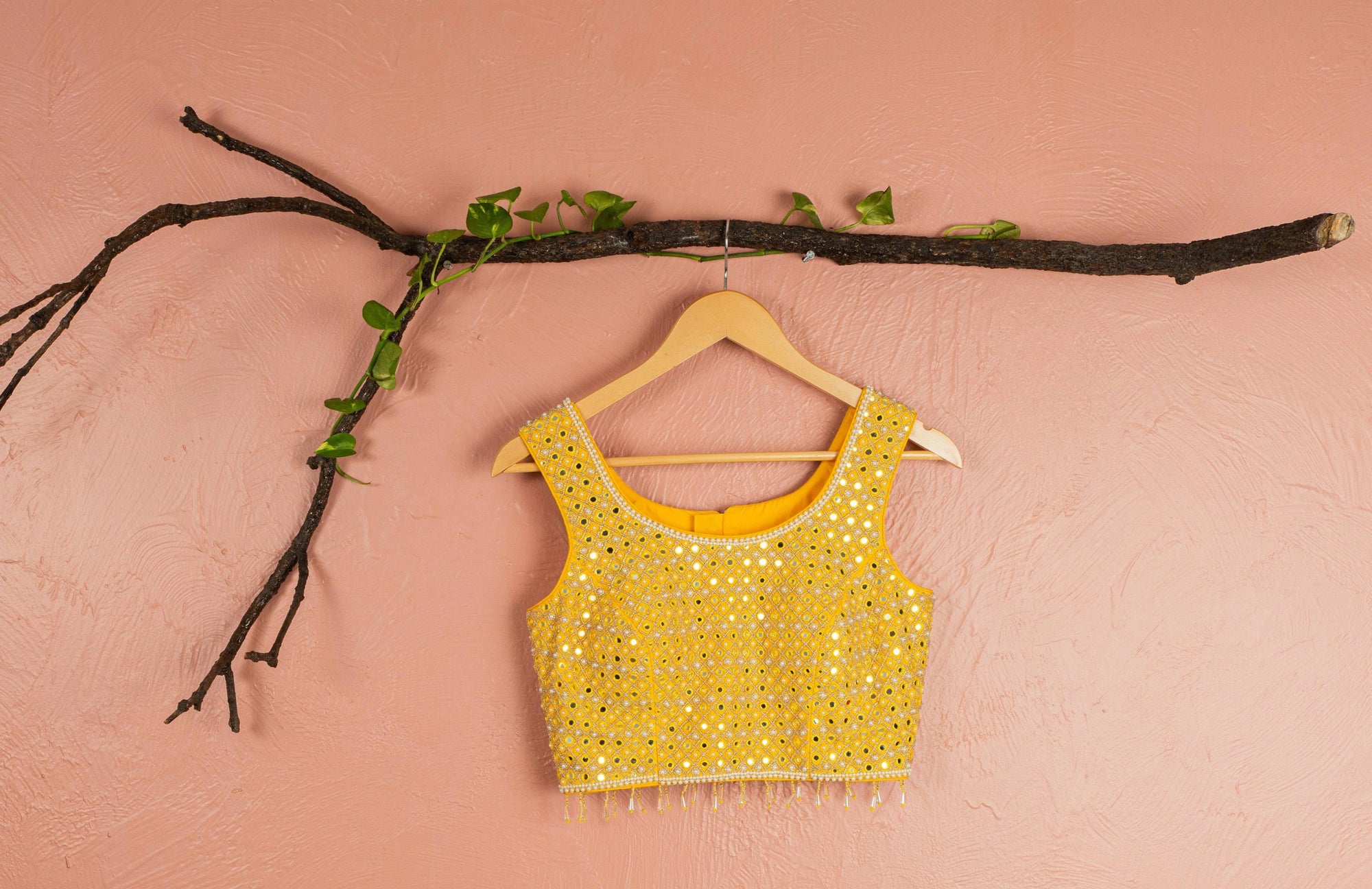 Mango Yellow Sharara with Mirrorwork Blouse & Dupatta - yellow sharara set New Zealand