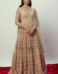 Rose Gold Anarkali Set - golden anarkali New Zealand