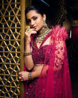 Ruby Pink Sequin Lehenga - pink lehenga Sydney
