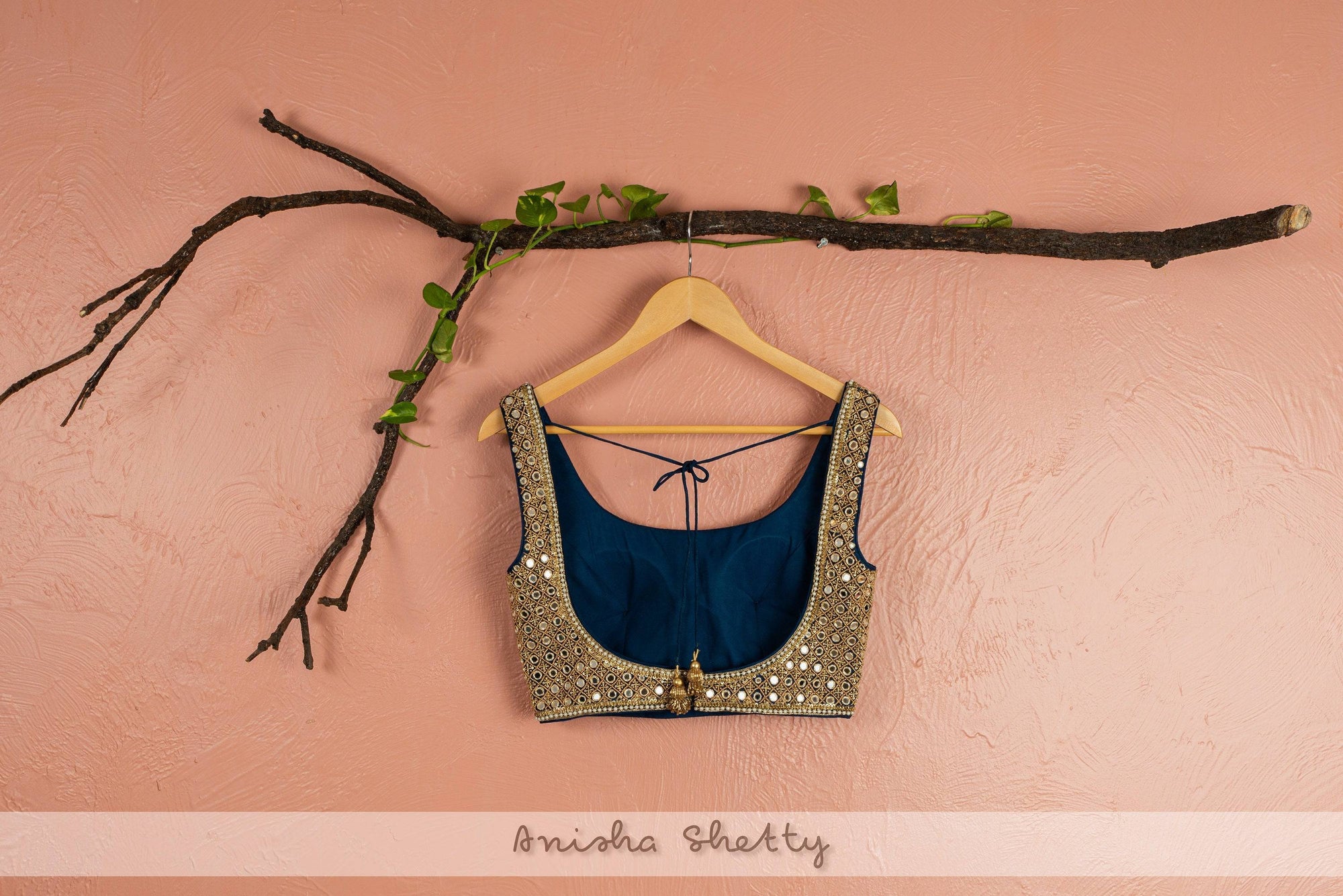 Midnight Blue Sharara with Mirrorwork Blouse & Dupatta - mirror work dress Canada