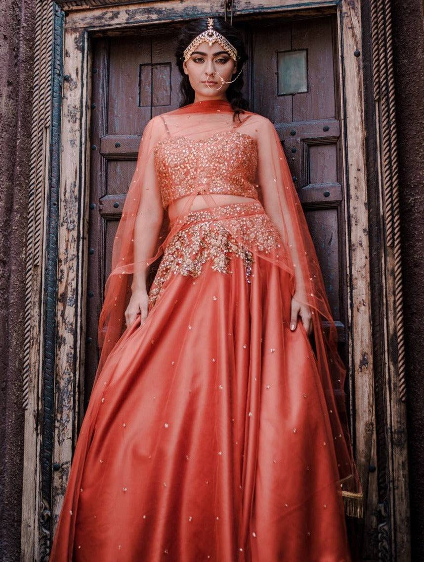 Sunset Corset Lehenga Set - bridal lehenga New Zealand