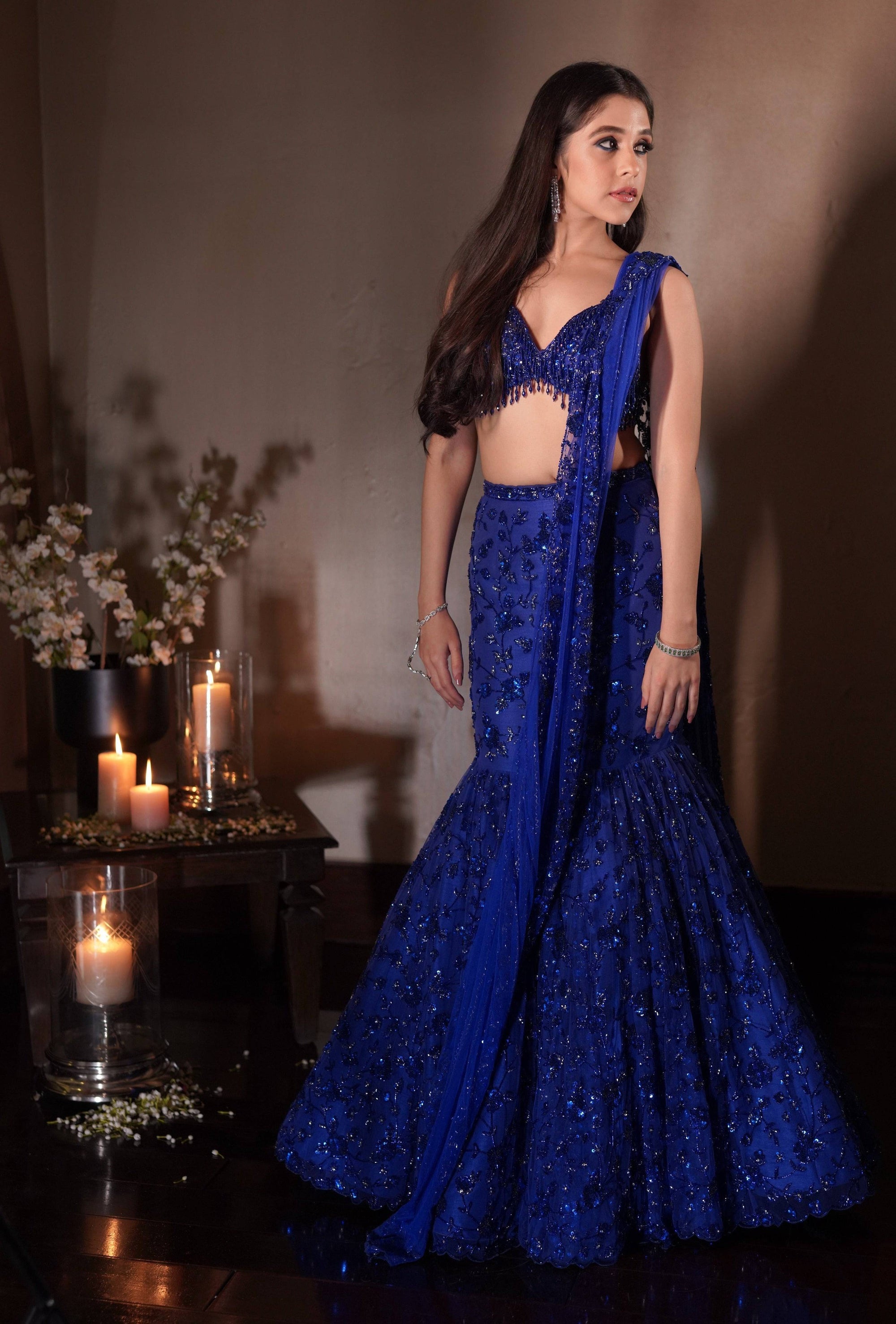 Firefly Blue Lehenga - blue lehenga Canada
