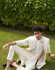 Blossom White Shrug Set - indian fashion Australia