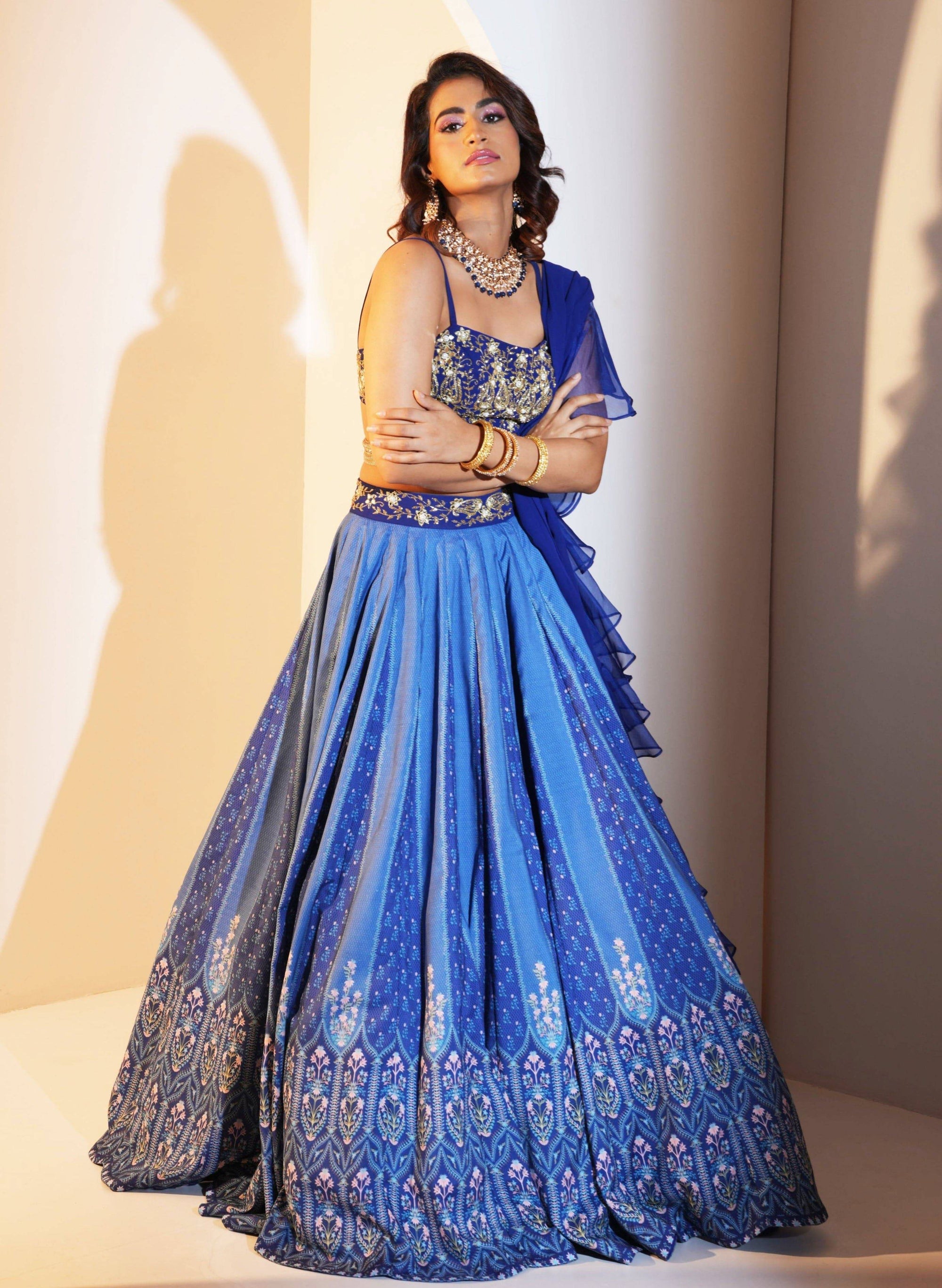 TRISHA Lehenga Set - blue lehenga New Zealand