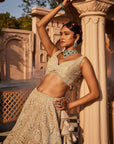 Vanya Ivory Embroidered Lehenga - ivory lehenga New Zealand