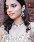 Beige Mukaish and Mirror Work Lehenga Set - mirror work lehenga Sydney