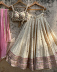 Beige Lucknowi Lehenga Set - beige lehenga USA