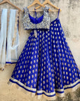 Indigo Blue and Ivory Ruffle Lehenga Set - blue lehenga New Zealand