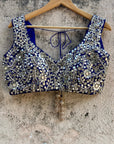 Indigo Blue and Ivory Ruffle Lehenga Set - blue lehenga New Zealand
