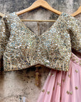 Nude Pink and Beige Lehenga Set - lehenga choli Sydney