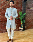 Powder Blue Sherwani Set - blue sherwani Canada
