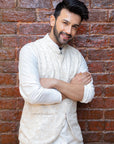 Ivory Kurta, Vest and Pant Set - indian wear for men USA