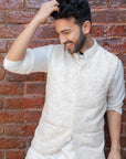 Ivory Kurta, Vest and Pant Set - indian wear for men USA