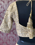 Gold & White Lehenga Set (Raw Silk) - golden lehenga New Zealand