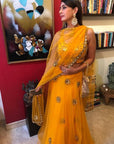 Mango Mirror Lehenga Set - yellow lehenga New Zealand