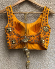 Mango Mirror Lehenga Set - yellow lehenga New Zealand