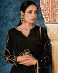 Black Crepe Sharara Set - black sharara Canada