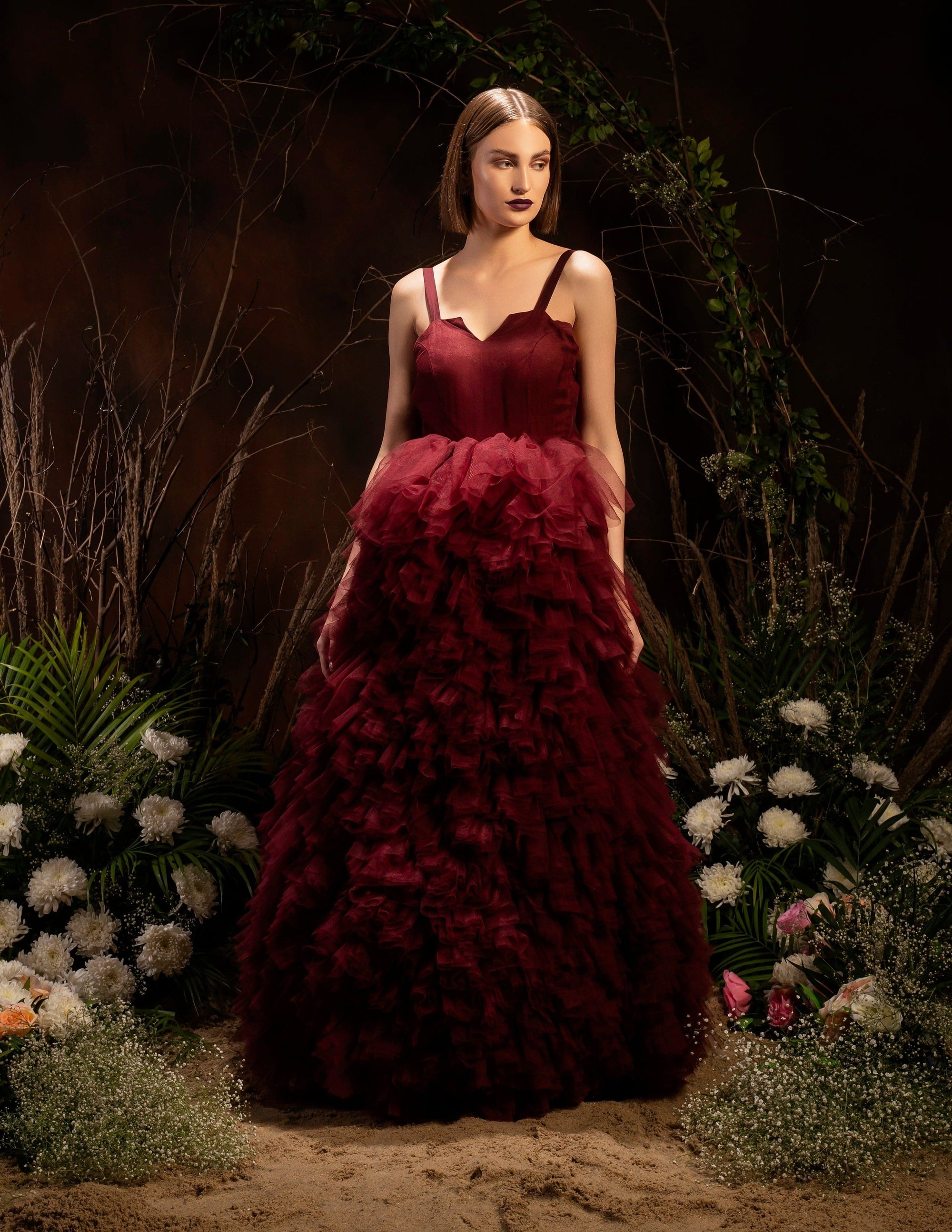 Windsor Maroon Gown - gown Canada
