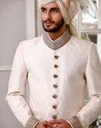 Off White Embroidered Sherwani - groom sherwani Australia