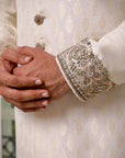 Off White Embroidered Sherwani - sherwani USA