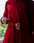 Saheli Red Urfi Anarkali Set - anarkali set New Zealand