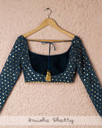 Prussian Blue and Gold Lehenga Set - blue lehenga Canada