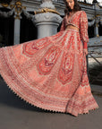 Red Puff- Sleeve Lehenga Set