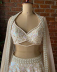 Beige Sequin work Lehenga Set