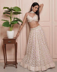 Beige Sequin work Lehenga Set