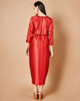 Vermillion Red Slit Dress - red dress Canada