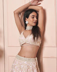 Beige Sequin work Lehenga Set
