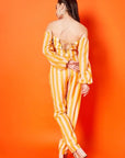 Cyber Yellow Stripes Pant Set - yellow dress Australia