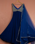 Azure Blue Anarkali Set - blue indian outfits