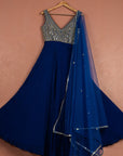 Azure Blue Anarkali Set - blue indian outfits