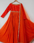 Tangelo Anarkali Set - designer anarkali