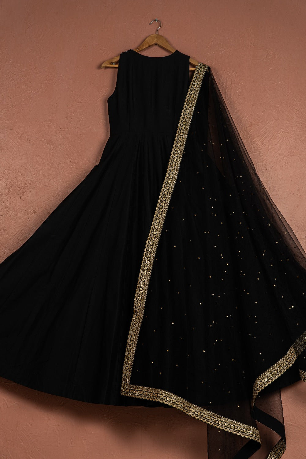 Black Anarkali Set - black anarkali