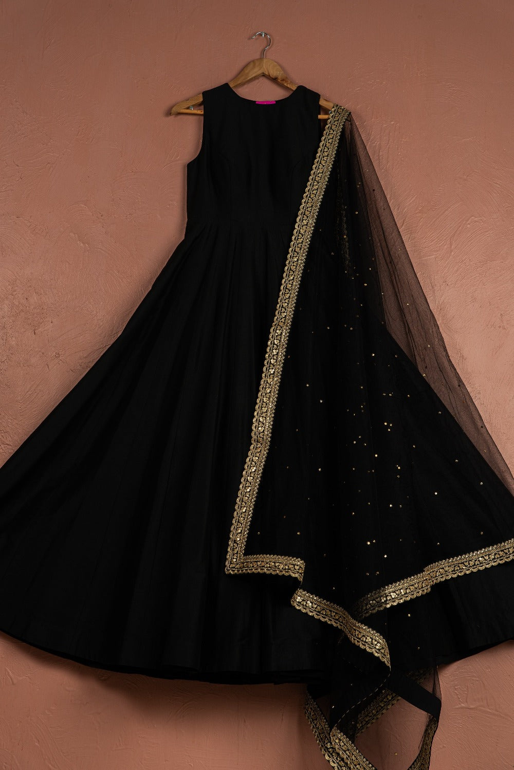 Black Anarkali Set - black anarkali