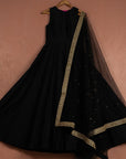 Black Anarkali Set - black anarkali
