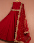 Red Anarkali Set - red anarkali suit