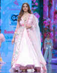 The Flamingo Forest Gardenia Anarkali in Blush Pink - anarkali set USA