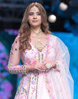 The Flamingo Forest Gardenia Anarkali in Blush Pink - anarkali set USA