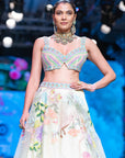 The Flamingo Flock Lehenga In Powder Yellow - lehenga Australia