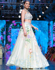 The Flamingo Flock Lehenga In Powder Yellow - lehenga Australia
