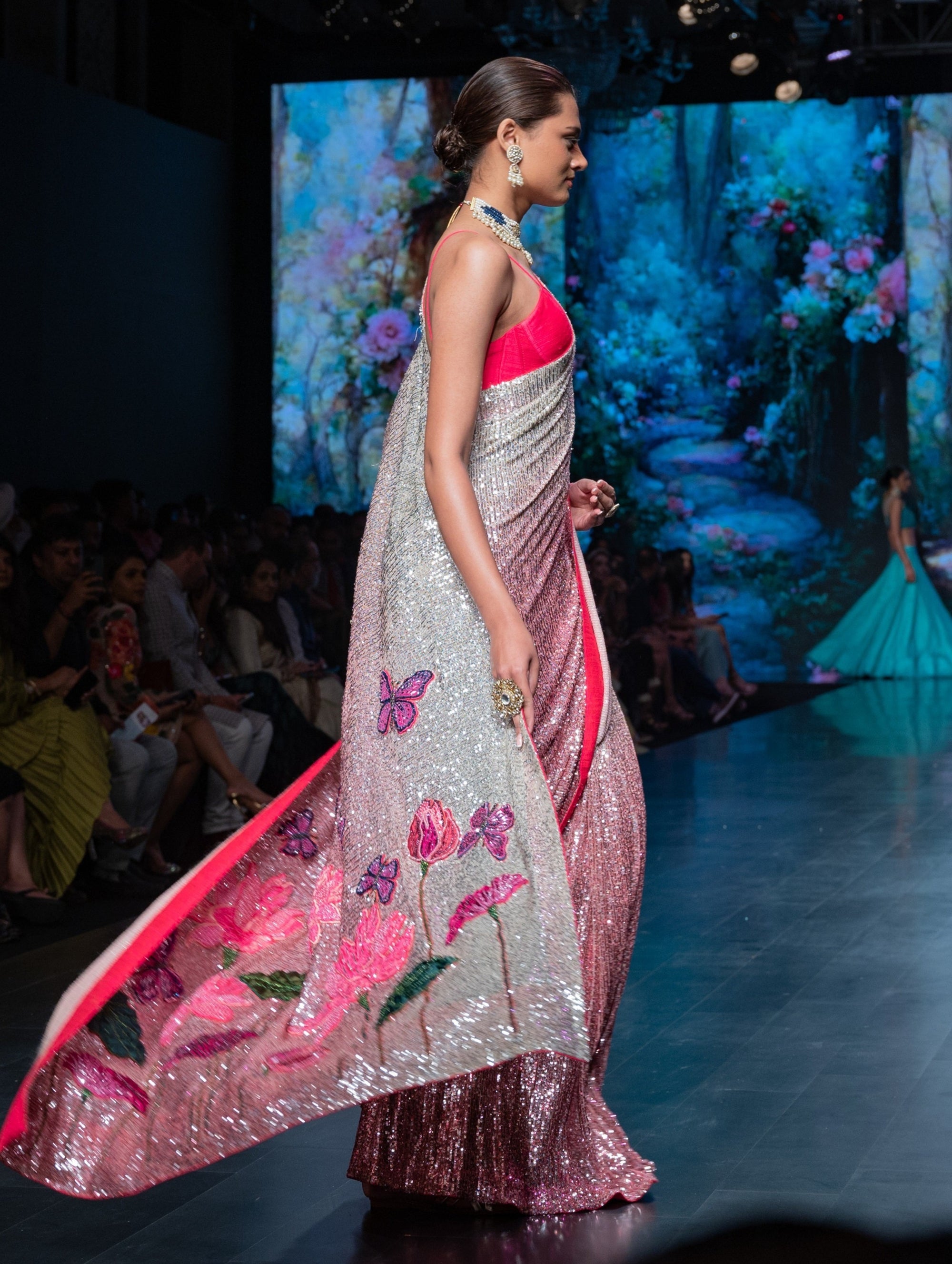 Lotus Luster Prestitched Saree - saree Canada