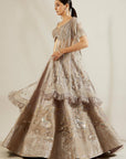 Abalone Grey Brushtroke Embroidered Lehenga - embroidered lehenga Australia