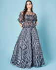 Ash Grey Chevron Skirt Set - skirt set New Zealand