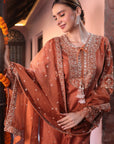Rust Embroidered Suit - indian attire Canada