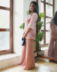 Nude Pink Bustier and Palazzo Pant with Kurta Set - pink dress Canada