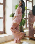 Nude Pink Bustier and Palazzo Pant with Kurta Set - pink dress Canada